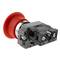 Polsador d'aturada d'emergència 22mm 1NC 400V 10A amb bloqueig amb bolet de 40mm