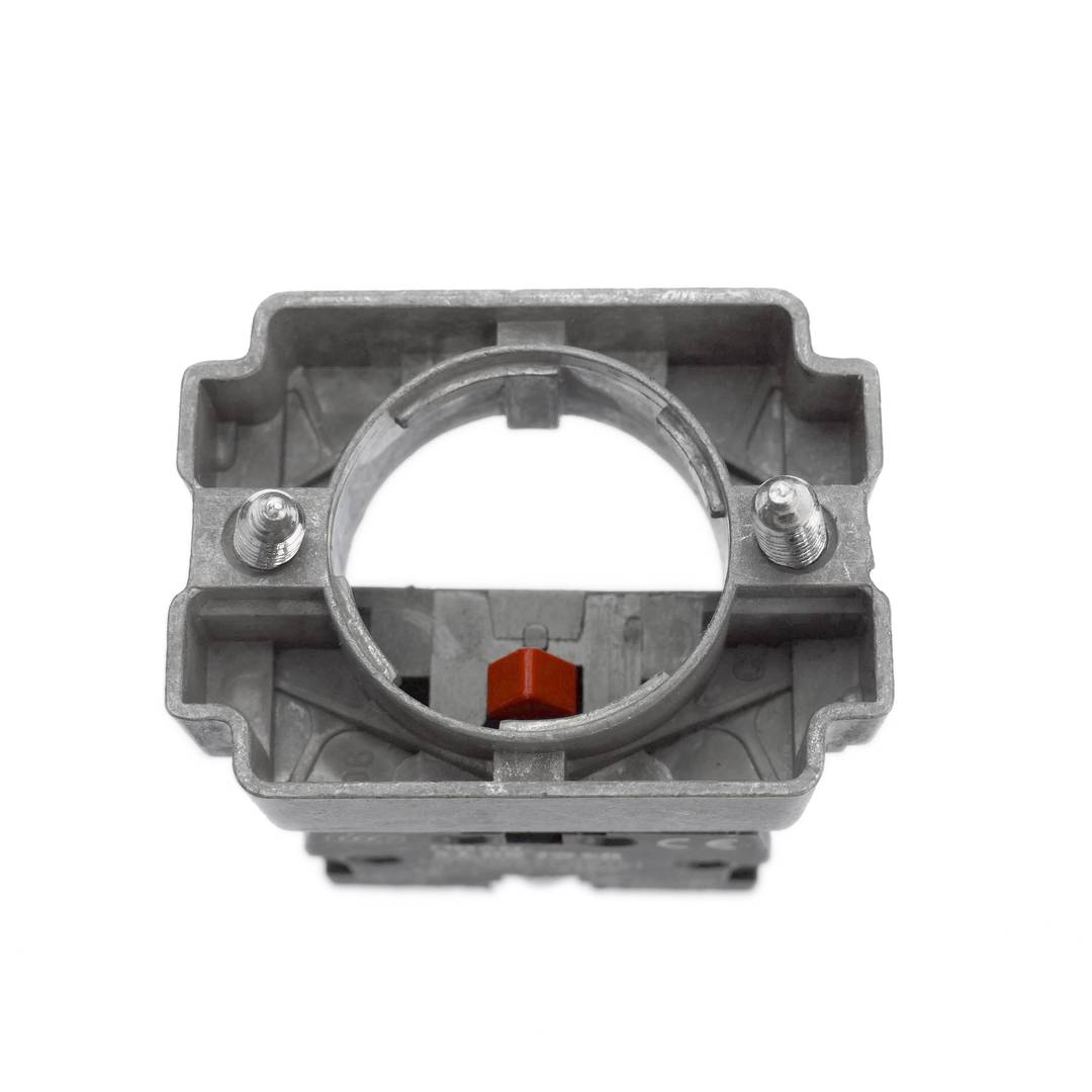 Polsador d'aturada d'emergència 22mm 1NC 400V 10A amb bloqueig amb bolet de 40mm