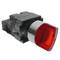 Comutador rotativo 22mm 400V 10A com trava de 2 posições com luz LED vermelha