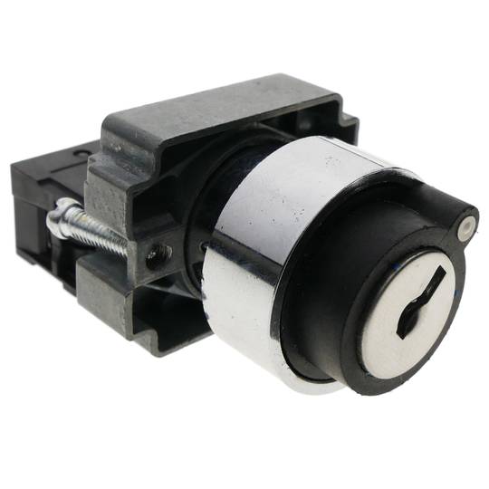 Selector rotatorio de enganche 22mm 400V 10A con bloqueo y llave