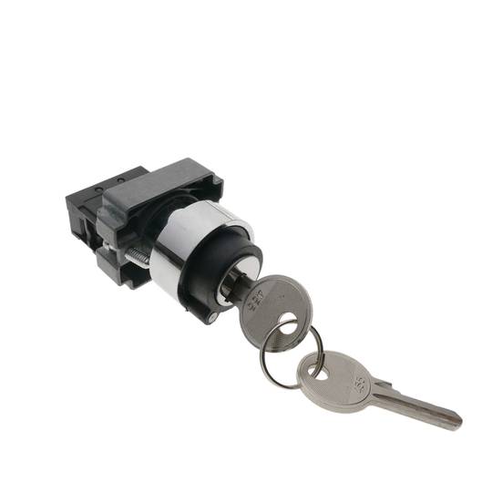 Selector rotatorio de enganche 22mm 400V 10A con bloqueo y llave