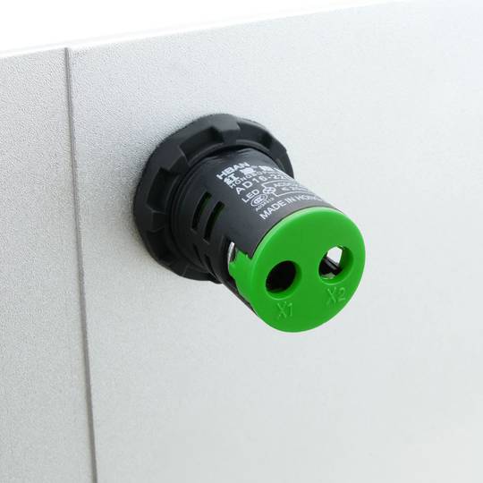 Luz piloto LED de 22 mm para paneles de control 220 VAC verde
