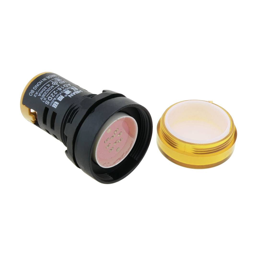 LED Pilot Licht 22mm für Bedienfelder 220 VAC gelb