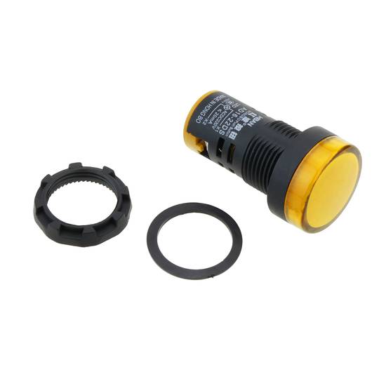 LED Pilot Licht 22mm für Bedienfelder 220 VAC gelb