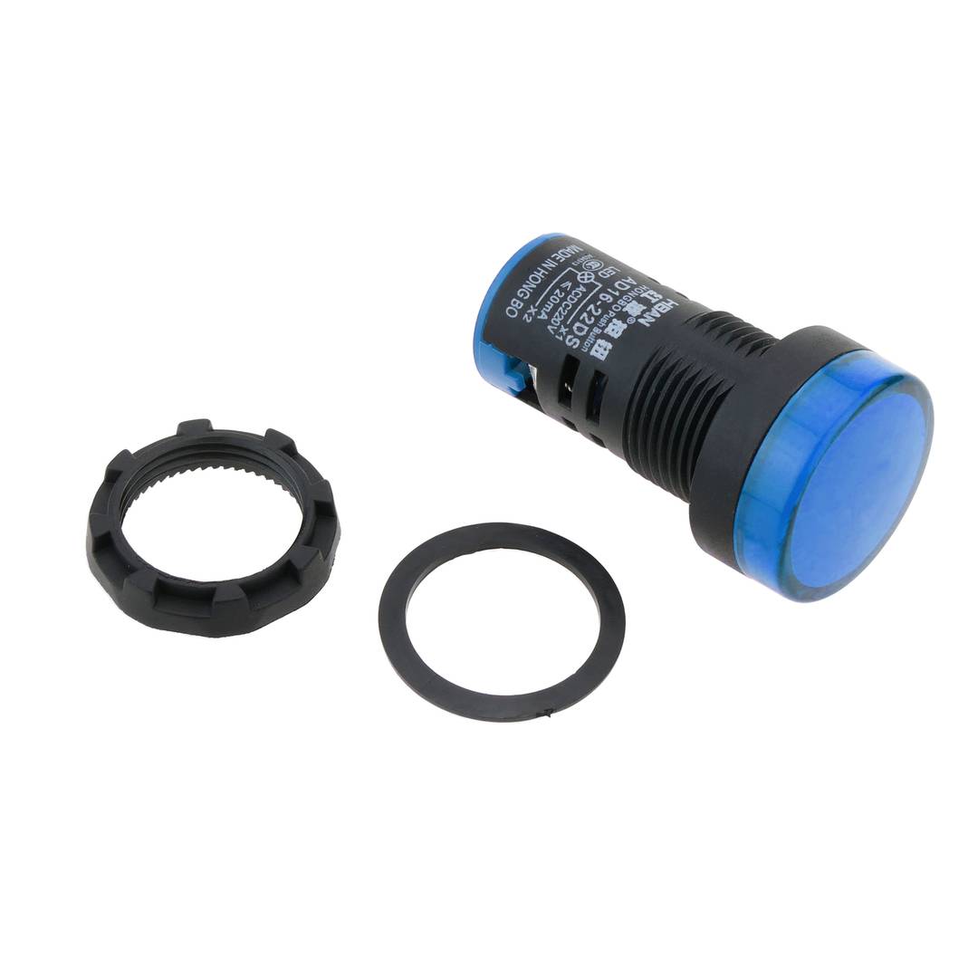 22 mm LED-waakvlam voor 220 VAC blauwe bedieningspanelen