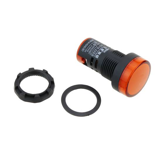 Lampka kontrolna LED 22mm do pomarańczowych paneli kontrolnych 220 VAC