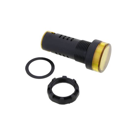 Luz piloto LED intermitente de 22 mm para paneles de control 220 VAC amarillo