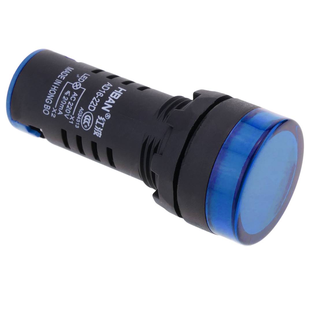 LED Pilot Licht intermittierend 22mm für Bedienfelder 220 VAC blau -  Cablematic