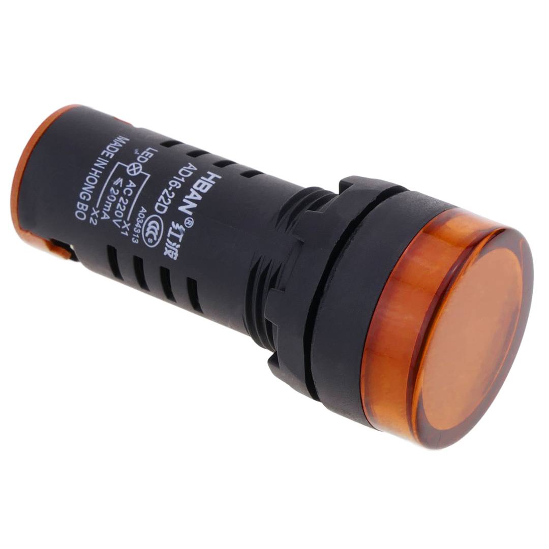 LED indicator pilot flashing light 22mm for 220 VAC for control panel  orange Cablematic