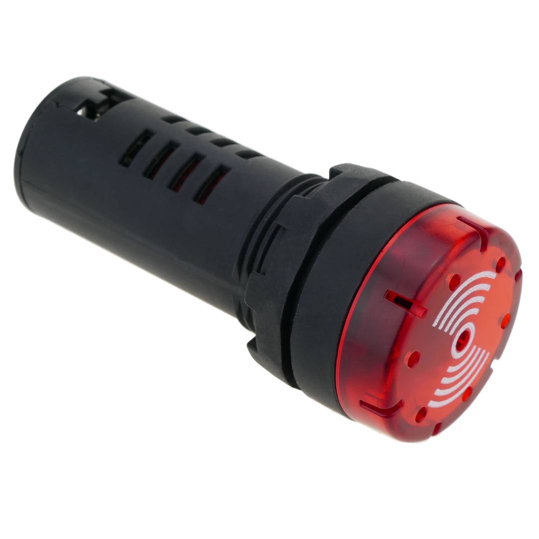 Cicalino buzzer allarme 22mm 220 VAC per pannelli di controllo rosso -  Cablematic