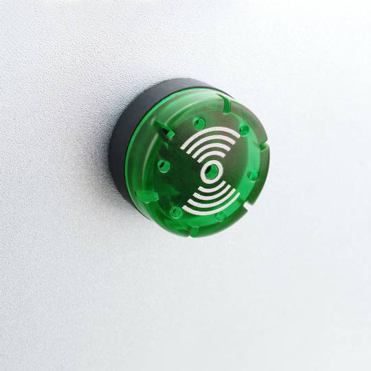 Aviso sonoro 22mm 220 VAC para painéis de controle verde