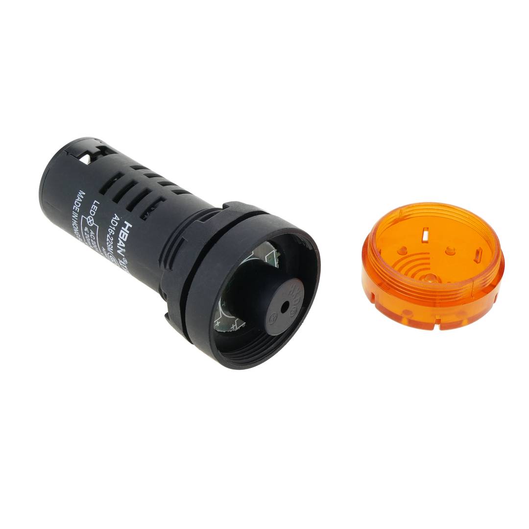 Zumbador de 22 mm para paneles de control 220 VAC naranja señal acústica