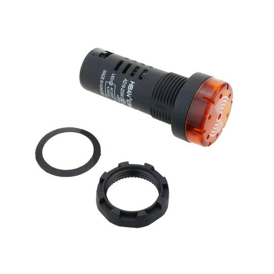 Zumbador de 22 mm para paneles de control 220 VAC naranja señal acústica