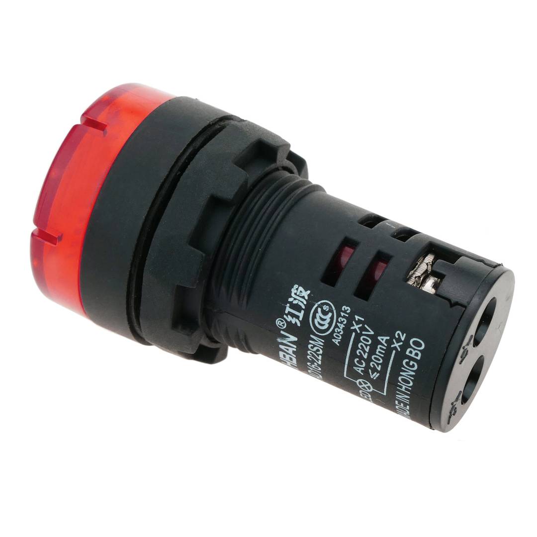 Pilote LED indicateur clignotant avec buzzer-alarme 22mm 220 VAC pour panneaux lumiere rouge