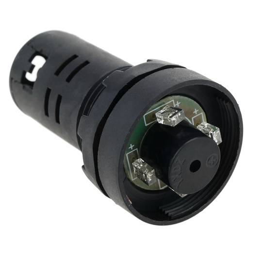 Pilote LED indicateur clignotant avec buzzer-alarme 22mm 220 VAC pour panneaux lumiere rouge