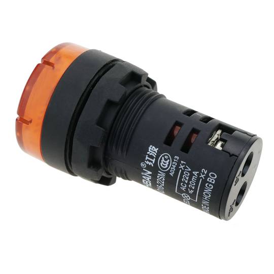 LED knipperend waakvlam met 22 mm zoemer voor bedieningspanelen 220 VAC oranje