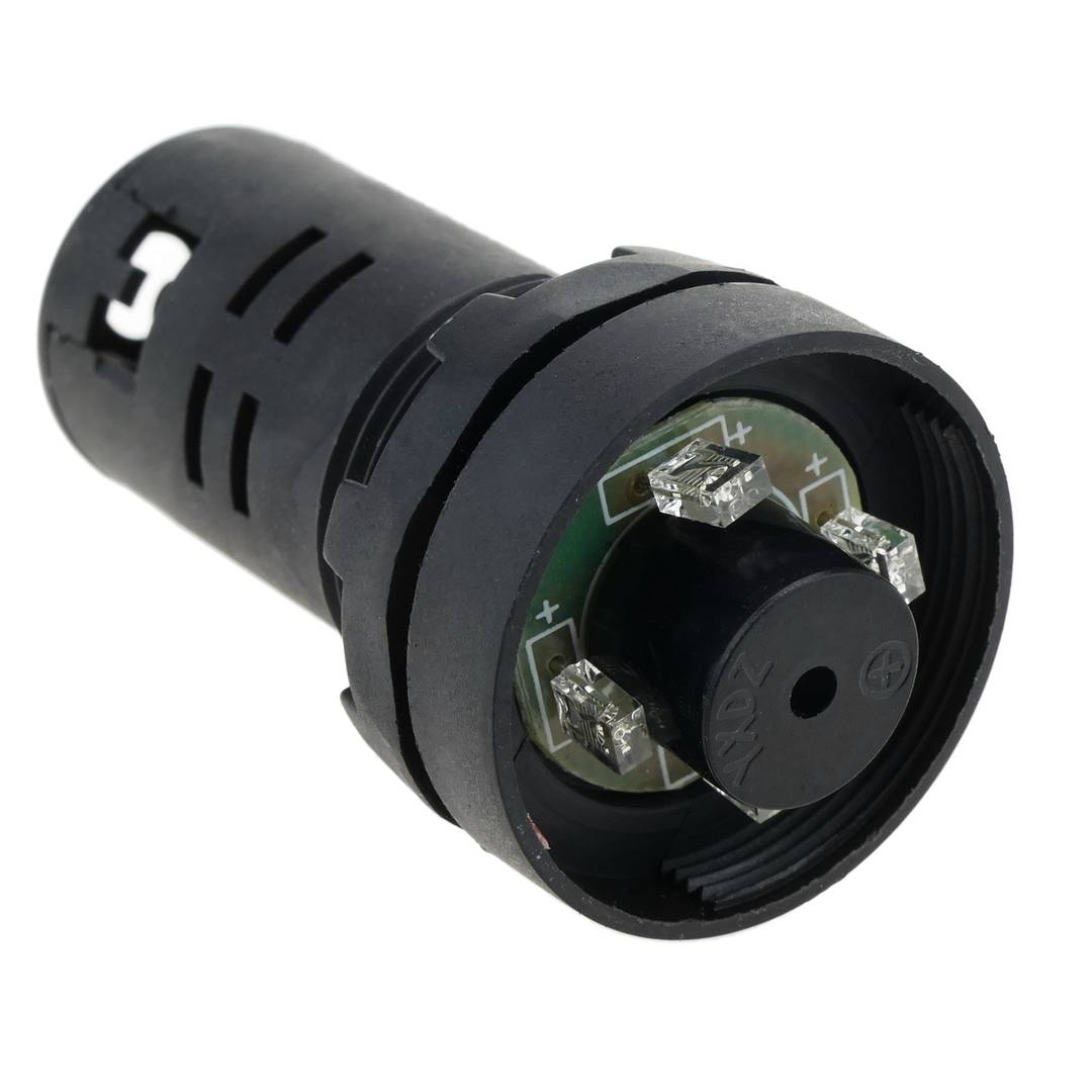 LED knipperend waakvlam met 22 mm zoemer voor bedieningspanelen 220 VAC oranje