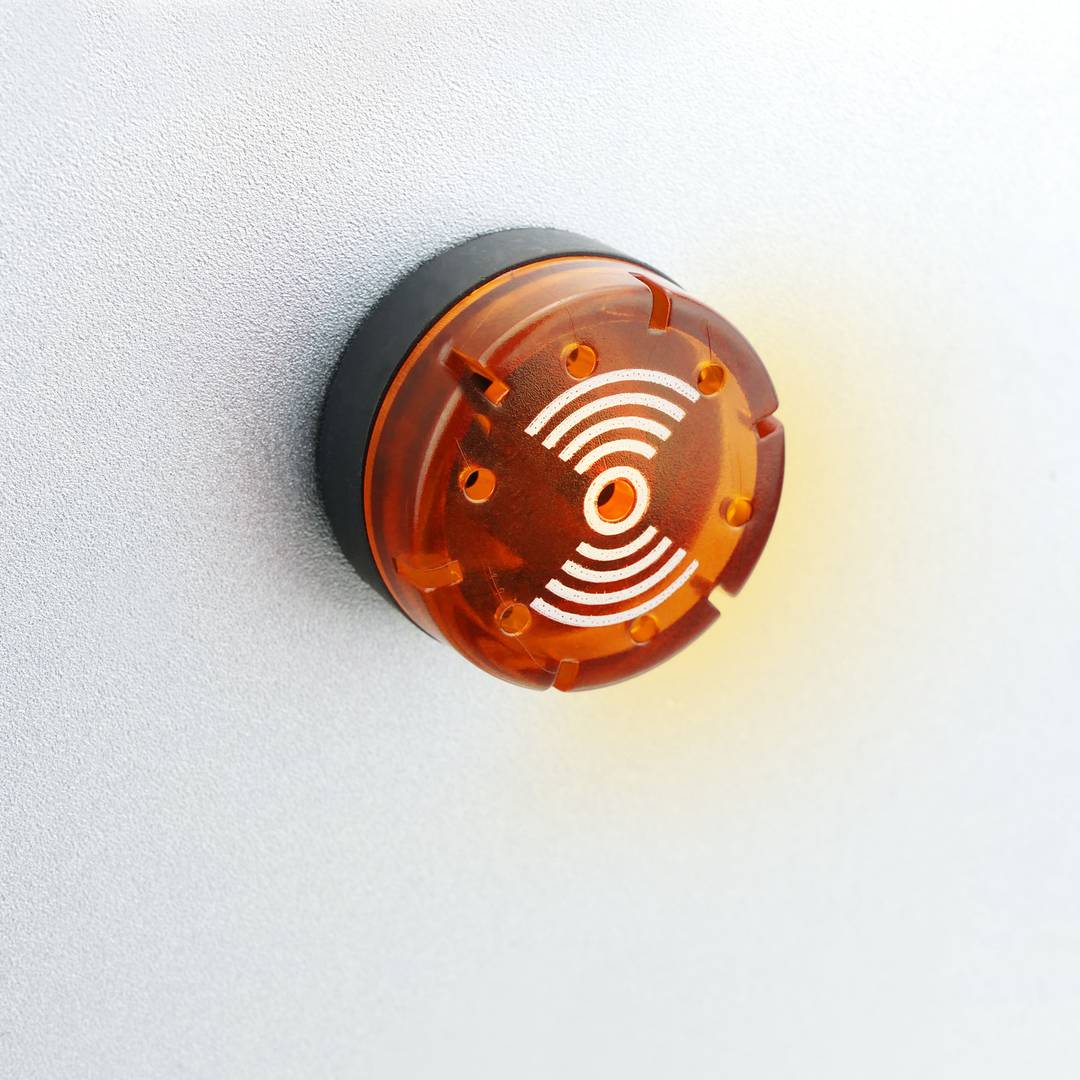 LED knipperend waakvlam met 22 mm zoemer voor bedieningspanelen 220 VAC oranje