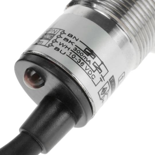 Sensore interruttore sensore foto elettrico fotocellula NPN NO+NC 10-36VDC M18 2m riflessione