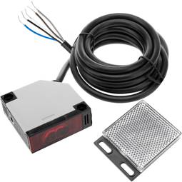 Sensor interruptor célula fotoeléctrica 4m NO+NC 12-24VDC 250VAC autorreflexiva detección