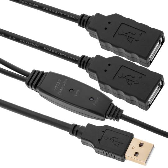 USB 2.0-verlengkabel AM tot 2 Ah van 5 m