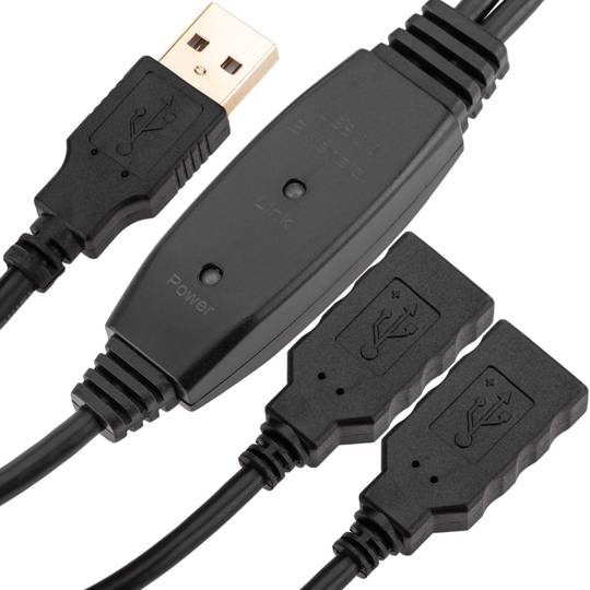 USB 2.0-verlengkabel AM tot 2 Ah van 10 m