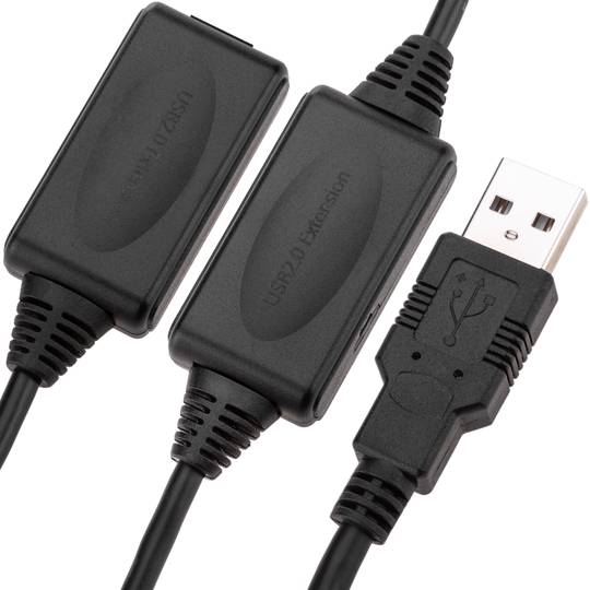 Cavo di prolunga USB 2.0 Estensione di 15m connettore A maschio-femmina con alimentazione