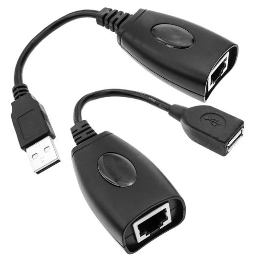 Verlängerungs Kabel USB 1.1 über UTP Netzwerkkabel A-männlich zu A-weiblich 60 m