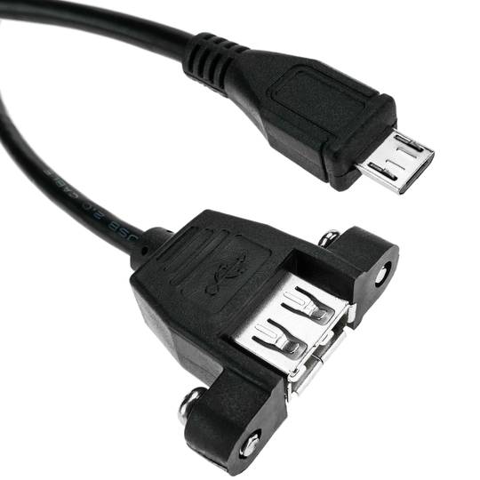 Panel Mount USB-C Buchse auf USB-C Stecker Kabel mit Schraube