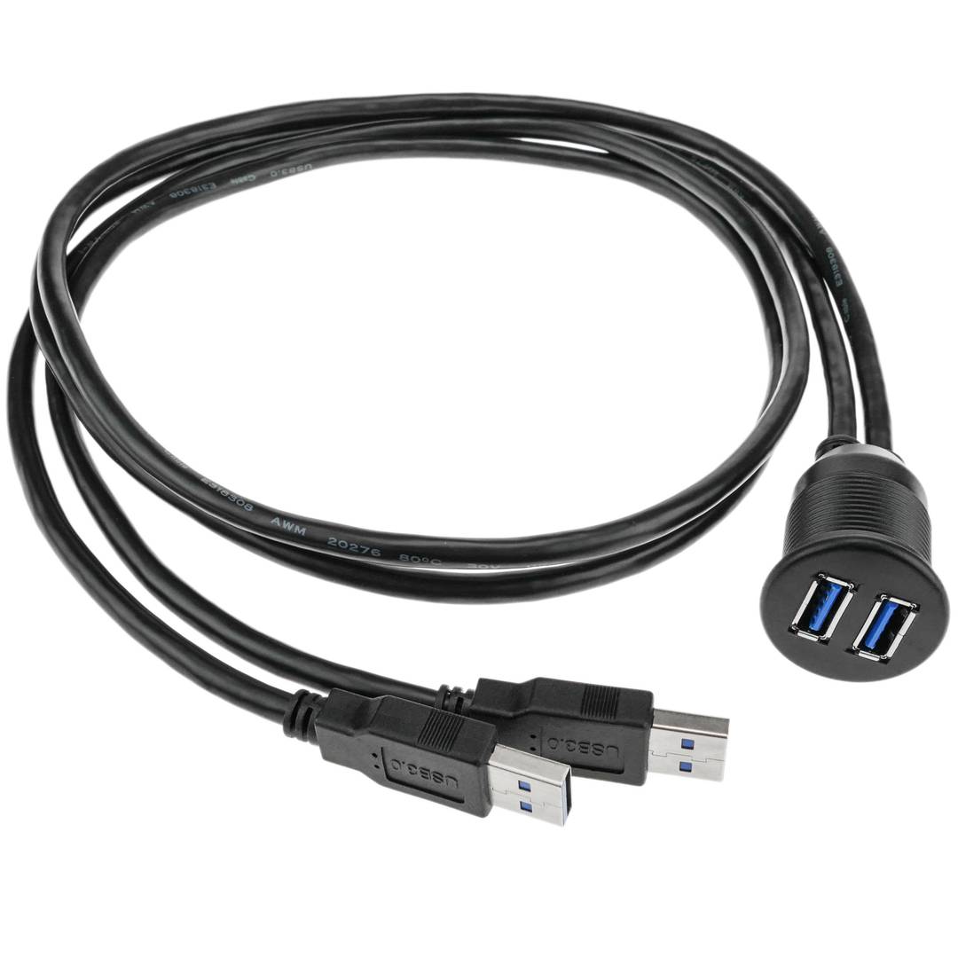 Cable alargador USB 3.0 para empotrar de 1 m tipo A Macho a Hembra
