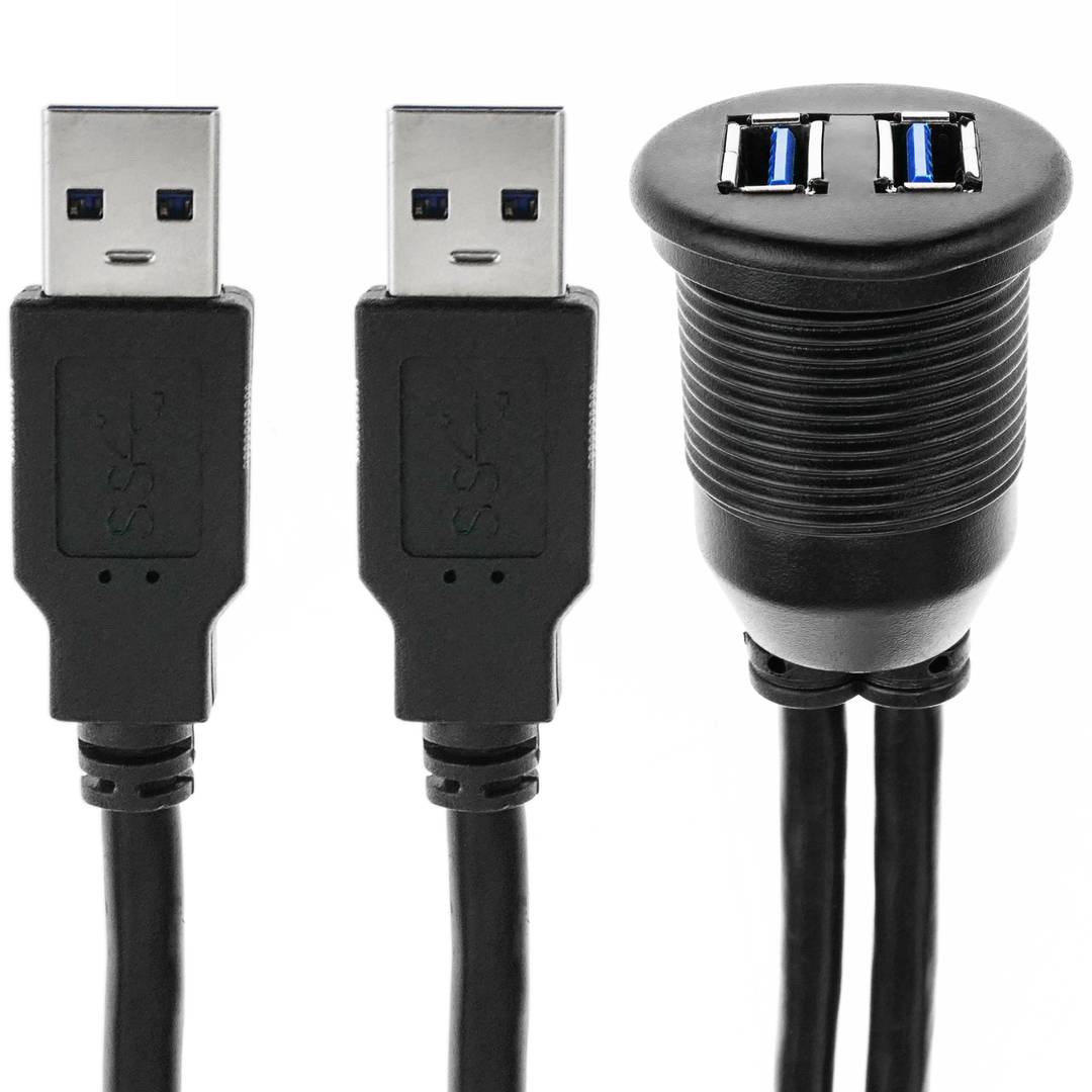 Cable 1m Extensión Alargador USB 3.0 SuperSpeed - Macho a Hembra USB A -  Extensor - Negro
