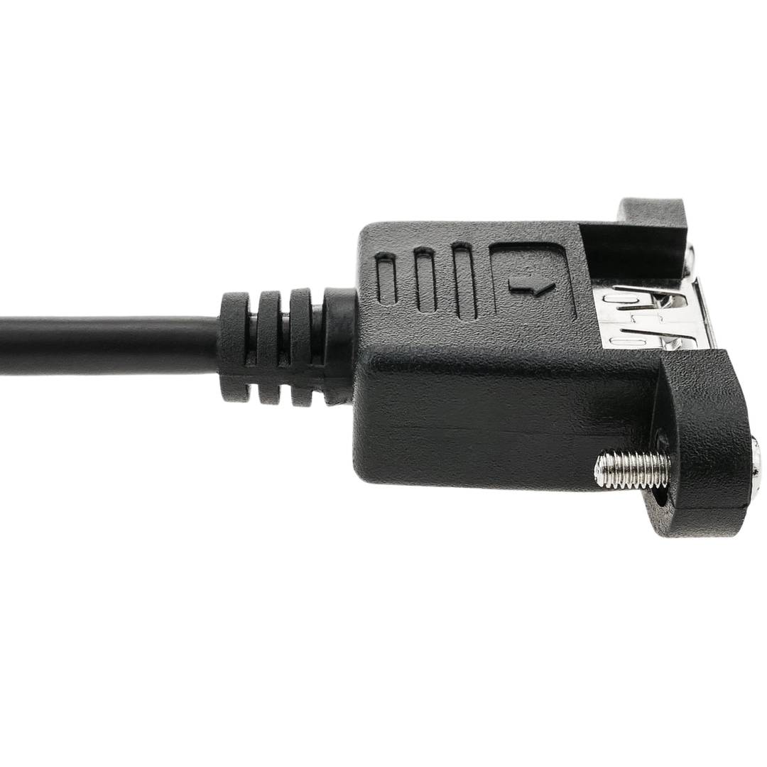 Adaptateur USB 2.0 mâle X2 vers USB femelle double pour panneau - Cablematic