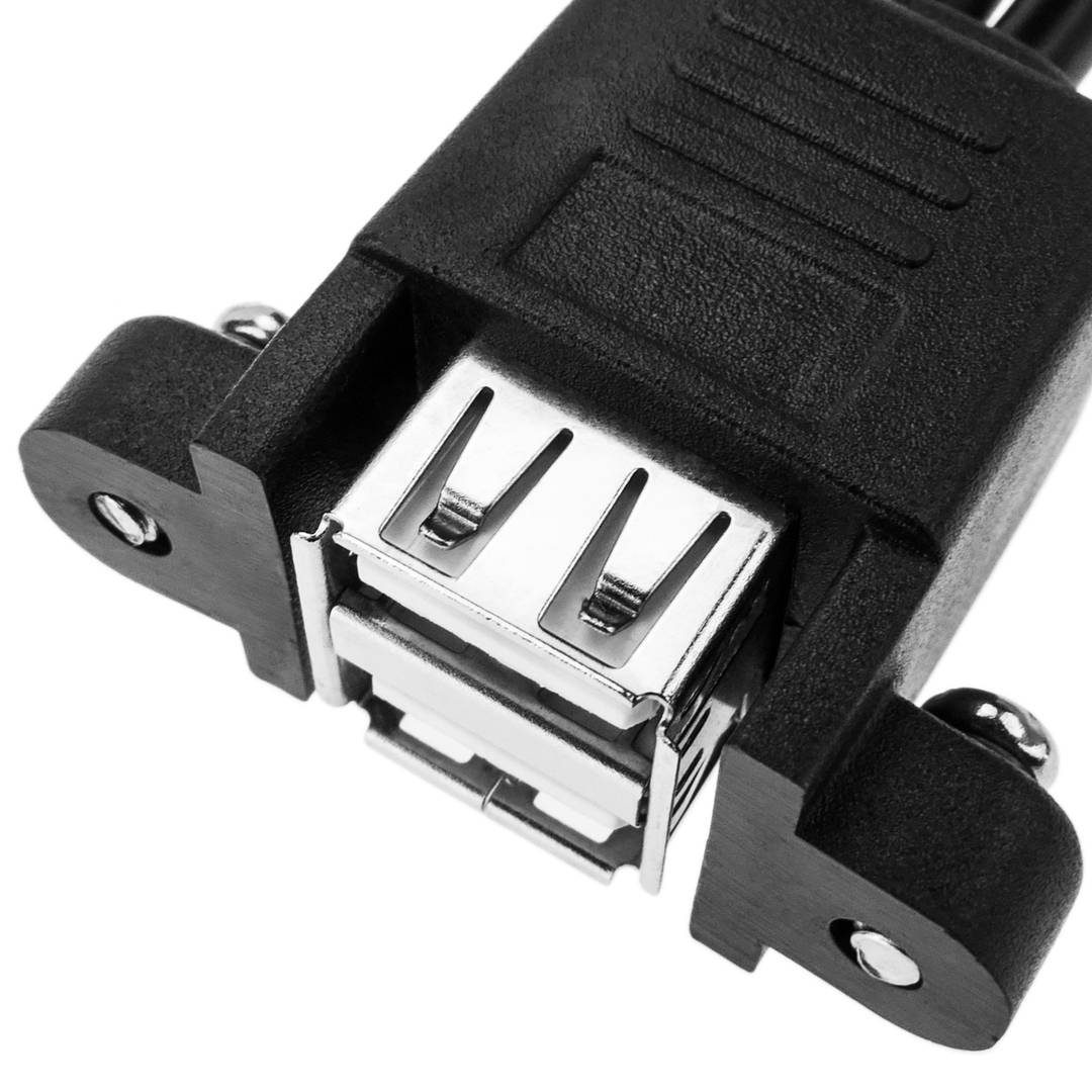 Adattatore USB 2.0 maschio da X2 a USB femmina doppio per pannello -  Cablematic