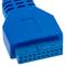 Cabo conector fêmea de 20 pinos para 2 portas USB 3.0 50 cm 30 V