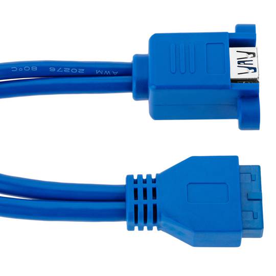 Cabo conector fêmea de 20 pinos para 2 portas USB 3.0 50 cm 30 V