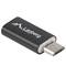 Lanberg microUSB-B macho para adaptador USB tipo C 2.0 fêmea preto