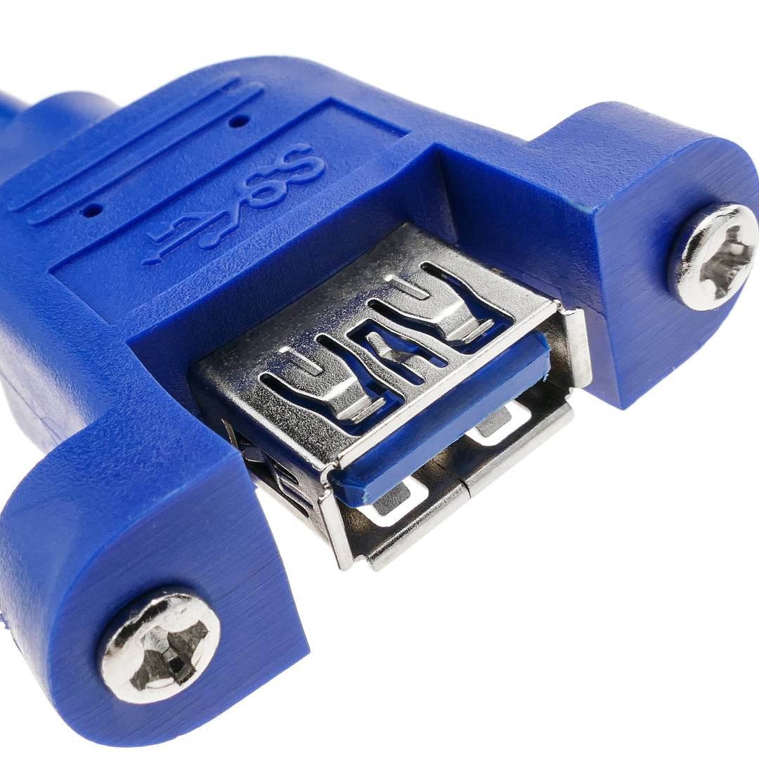 Cable alargador USB 3.0 para empotrar en panel de 2 m tipo A Macho a Hembra