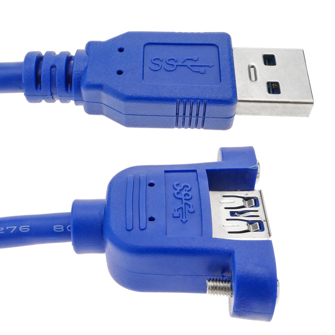 Cable alargador USB 3.0 para empotrar en panel de 2 m tipo A Macho a Hembra