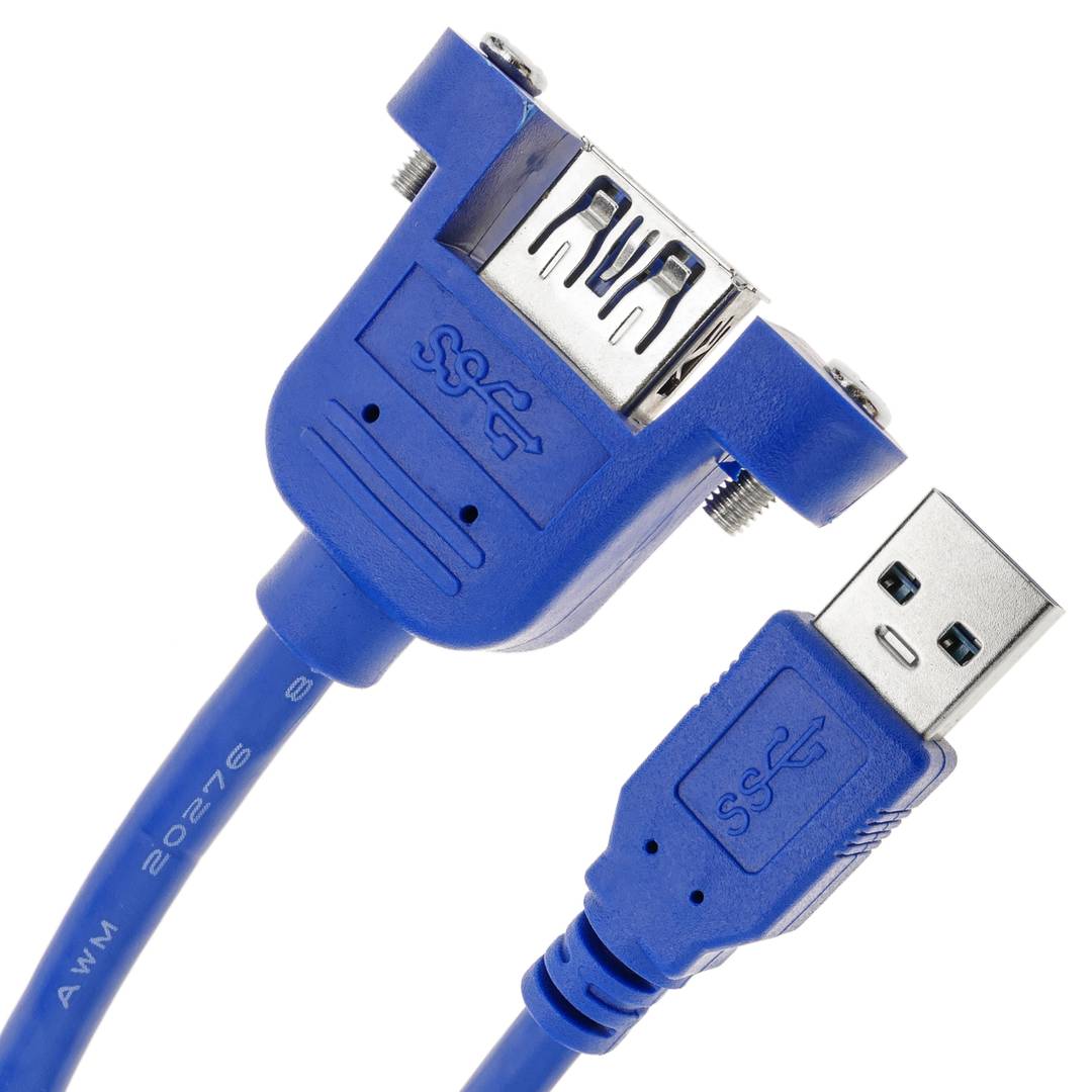 Cable alargador USB 3.0 para empotrar en panel de 2 m tipo A Macho a Hembra