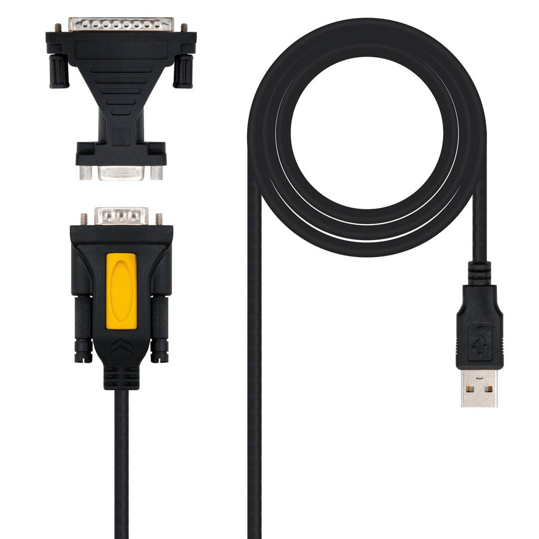 USB naar RS232 converterkabel 1.8 meter USB Type A mannelijk naar RS232 DB9/DB25 mannelijk