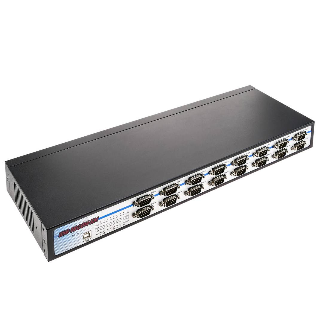 USB to RS232 adapter Titan 16 ports AM 16xDB9M compatible with DIN rail and rack 19