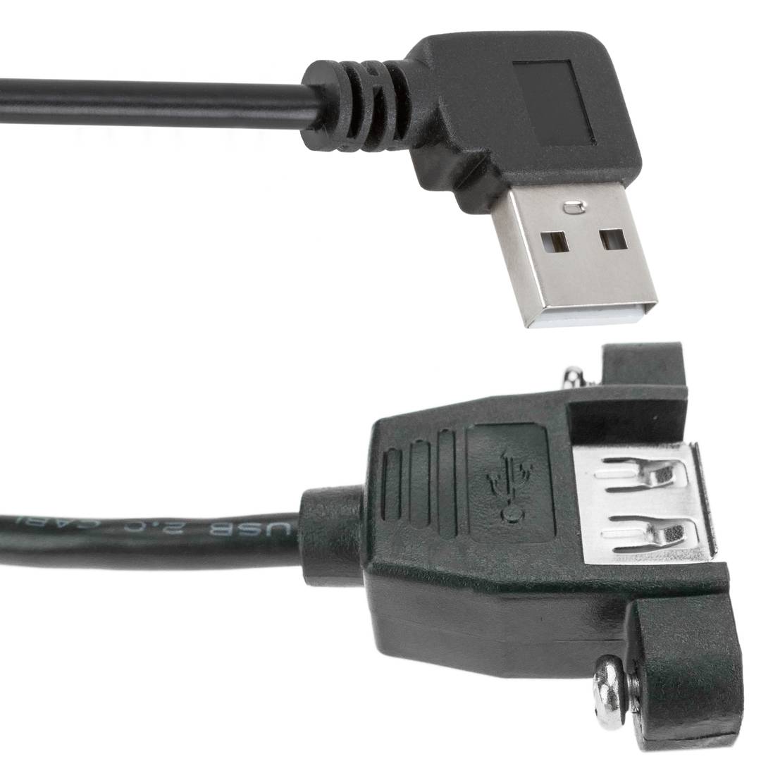 Cavo USB 2.0 tipo A maschio angolato a USB tipo A femmina per pannello 50  cm - Cablematic