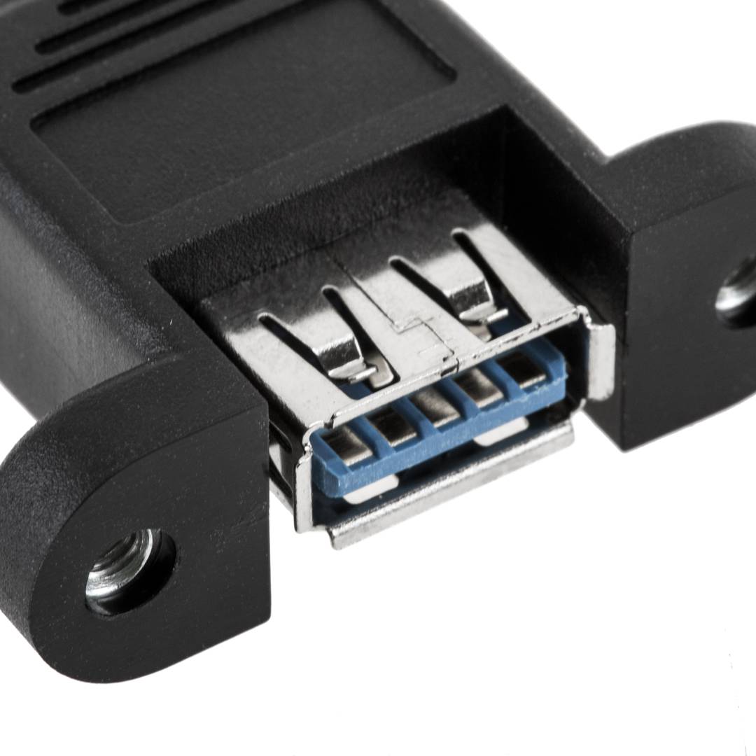 Kabel USB 3.0 type A mannelijk haaks naar USB type A vrouwelijk voor paneel 50 cm