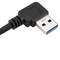 Kabel USB 3.0 type A mannelijk haaks naar USB type A vrouwelijk voor paneel 50 cm