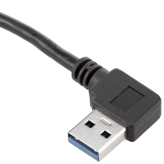 Kabel USB 3.0 type A mannelijk haaks naar USB type A vrouwelijk voor paneel 50 cm