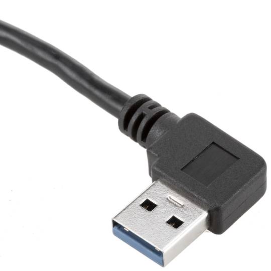 Cable USB 3.0 tipo A Macho acodado a USB tipo A Hembra para Panel