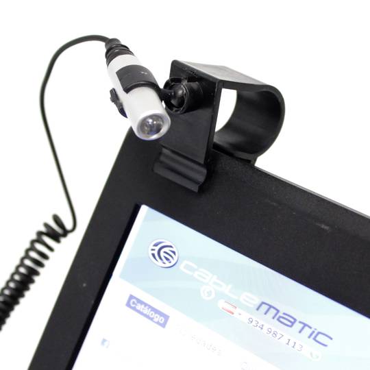 Linterna LED con conexión USB y pinza para ordenador portátil