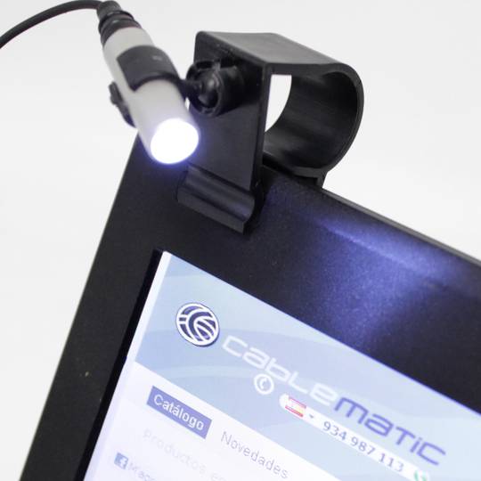 Linterna LED con conexión USB y pinza para ordenador portátil