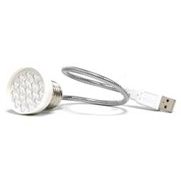USB 18 LED Lamp with E27 halogen light bulb