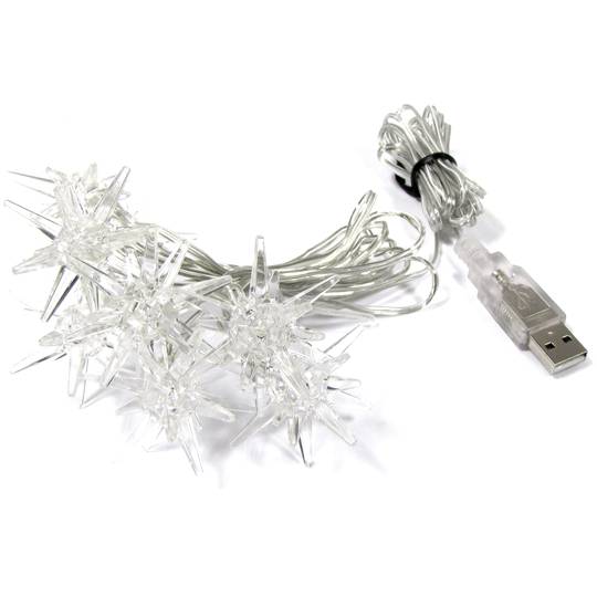 Veelkleurige kerststerren via USB